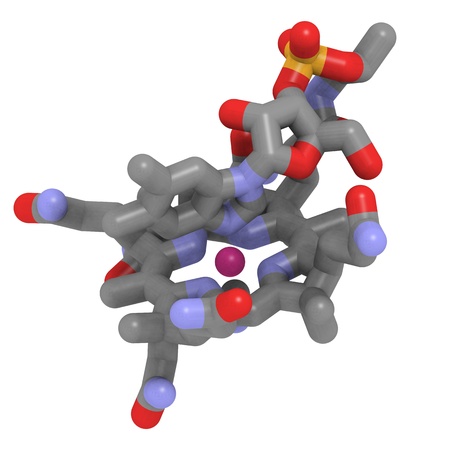 A molecule of Vitamin B12 (cyanocobalamin)の写真素材