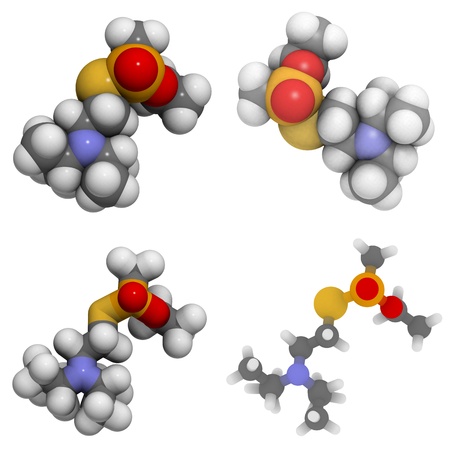 Molecule of VX, a nerve agent and weapon of mass destructionの写真素材