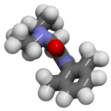 3D molecular structure of the local anaesthetic lidocaine (xyloxaine)の写真素材