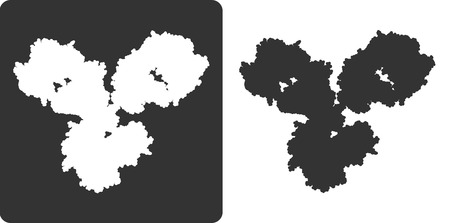 Antibody molecule, flat icon style. stylized silhouette of an IgG1 immunoglobulin.のイラスト素材
