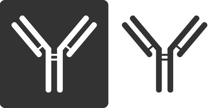 IgG1 antibody (immunoglobulin), flat icon style. Many biotech drugs are antibodies.のイラスト素材