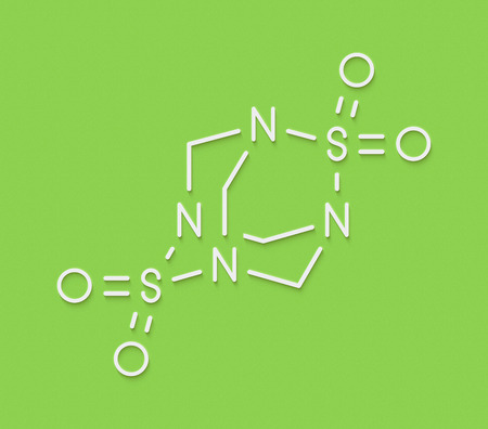 Tetramethylenedisulfotetramine (TETS) rodenticide molecule. Skeletal formula.の写真素材