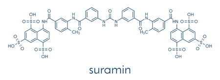 Suramin sleeping sickness drug molecule. Skeletal formula.のイラスト素材