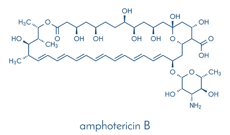 Amphotericin B antifungal drug molecule. Skeletal formula.のイラスト素材