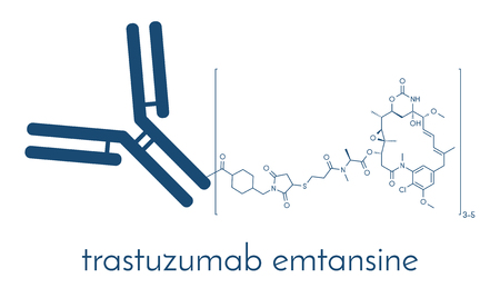 Trastuzumab emtansine antibody-drug conjugate molecule.のイラスト素材