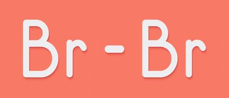 Elemental bromine (Br2) molecule. Skeletal formula.の写真素材
