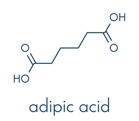 Adipic acid, nylon (polyamide) building block. Skeletal formula.のイラスト素材