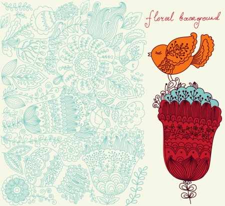 Beautiful ornate floral backgroundのイラスト素材