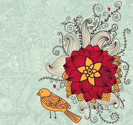Beautiful ornate floral backgroundのイラスト素材