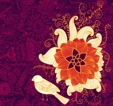 Beautiful ornate floral backgroundのイラスト素材