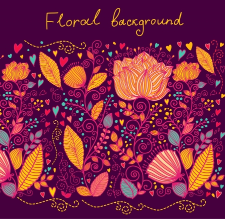 Beautiful ornate floral backgroundのイラスト素材