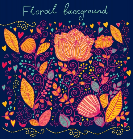 Beautiful ornate floral backgroundのイラスト素材