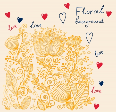 Beautiful ornate floral backgroundのイラスト素材