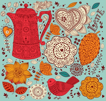 Vintage coffee backgroundのイラスト素材