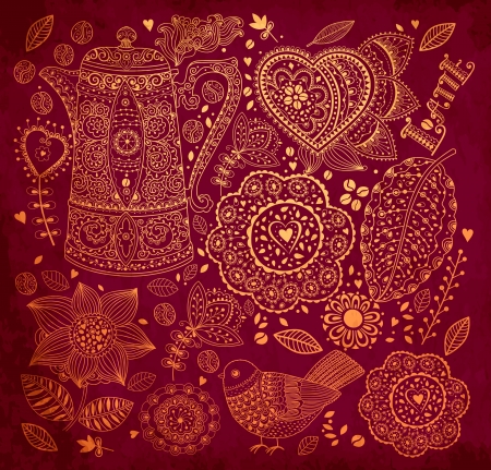 vintage floral backgroundのイラスト素材