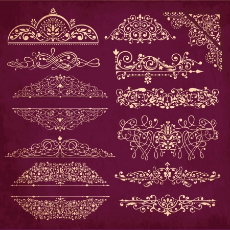 Vector set of Christmas Ornaments and Design Elementsのイラスト素材