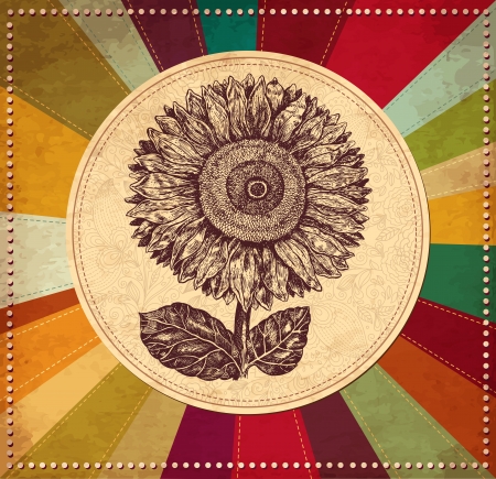 Hand drawn coffee pot on vintage backgroundのイラスト素材