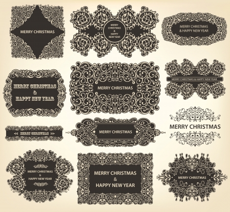 Vector collection of Christmas Ornaments and Decorative Elementsのイラスト素材