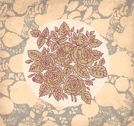 Romantic vintage floral background with rosesのイラスト素材