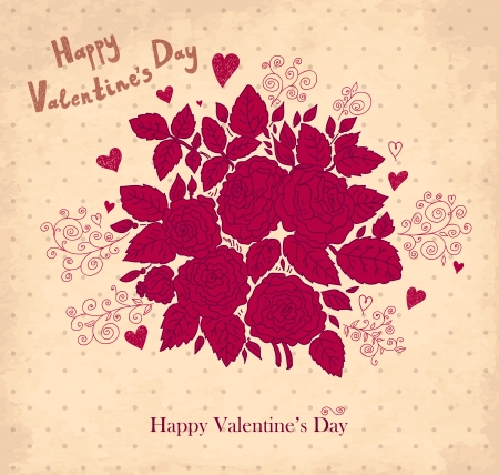 Romantic vintage floral background with rosesのイラスト素材