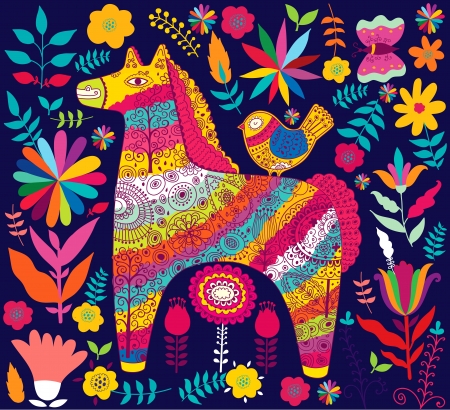 decorative horseのイラスト素材