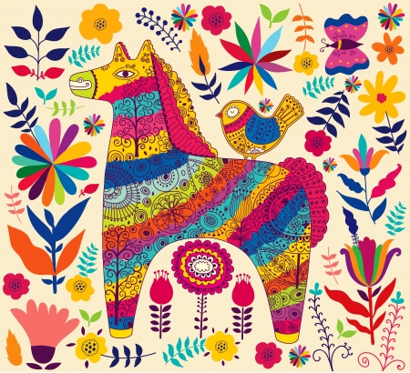 Vector decorative horseのイラスト素材