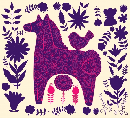 Vector decorative horseのイラスト素材