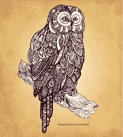 Decorative owlのイラスト素材
