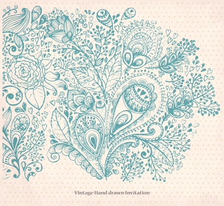 Hand drawn floral cardのイラスト素材