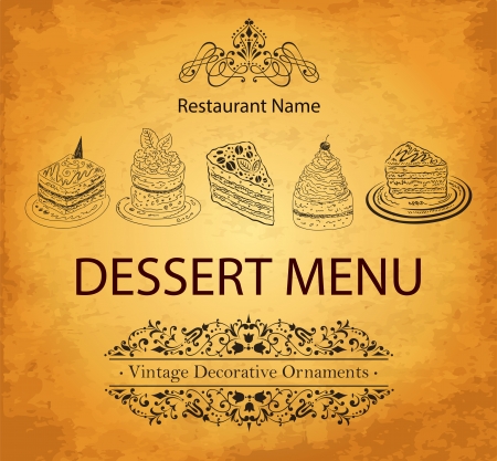 Design dessert menu for restaurantのイラスト素材