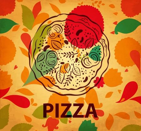 Pizza design menuのイラスト素材