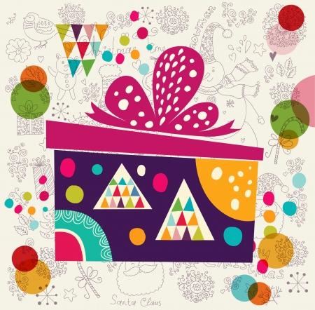 Christmas card with gift boxのイラスト素材