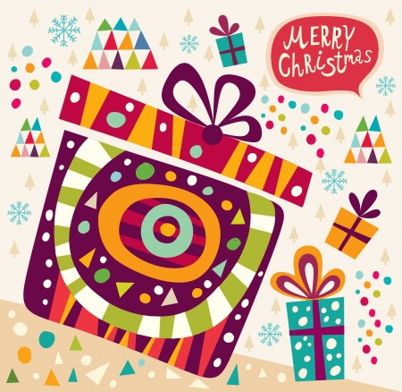 Christmas card with gift boxesのイラスト素材