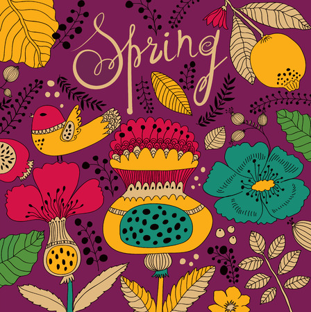 Beautiful spring gardenのイラスト素材