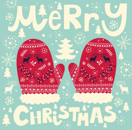 Christmas vector illustration. Holiday greeting cardのイラスト素材