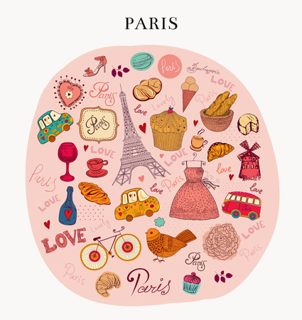 Vector hand drawn illustration. Parisのイラスト素材