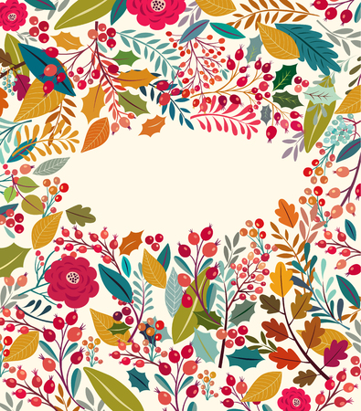 Vintage hand drawn floral backgroundのイラスト素材