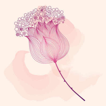 Vector illustration in pastel colors with flowerのイラスト素材