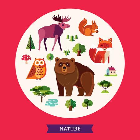 Forest animals collectionのイラスト素材