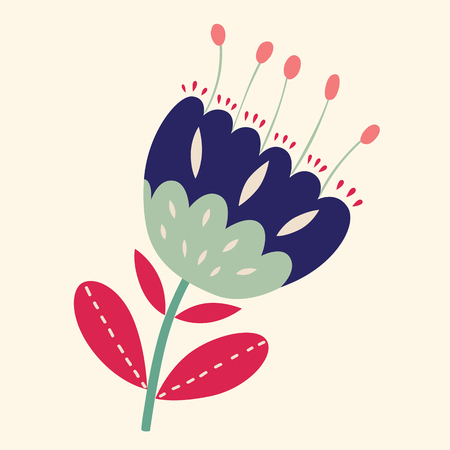 Vector illustration with decorative flowerのイラスト素材