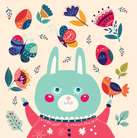 Happy Easter greeting cardのイラスト素材