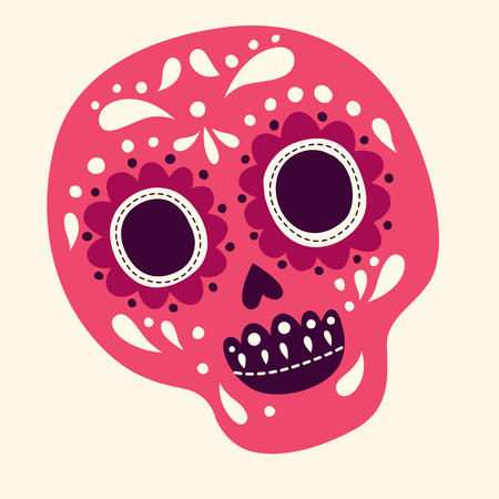 Illustration with decorative skullのイラスト素材