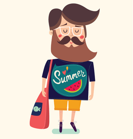 illustration with stylish manのイラスト素材