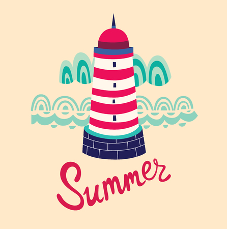 Lighthouse in cartoon styleのイラスト素材