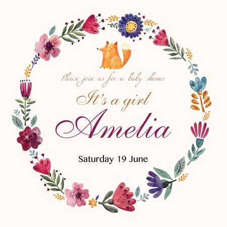 baby shower invitationのイラスト素材