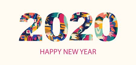 2020 Happy New Year  illustrationのイラスト素材
