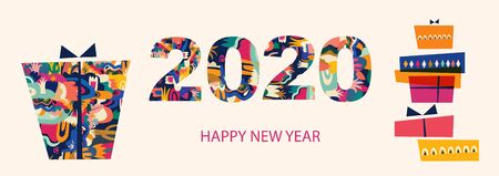 Holiday greeting card for New Year and Christmas holidays