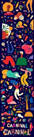 Colorful pattern with abstract stylish individual design elements.のイラスト素材