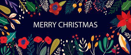 Christmas decorative greeting  in vintage styleのイラスト素材