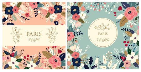 Beautiful collection of floral patterns.のイラスト素材